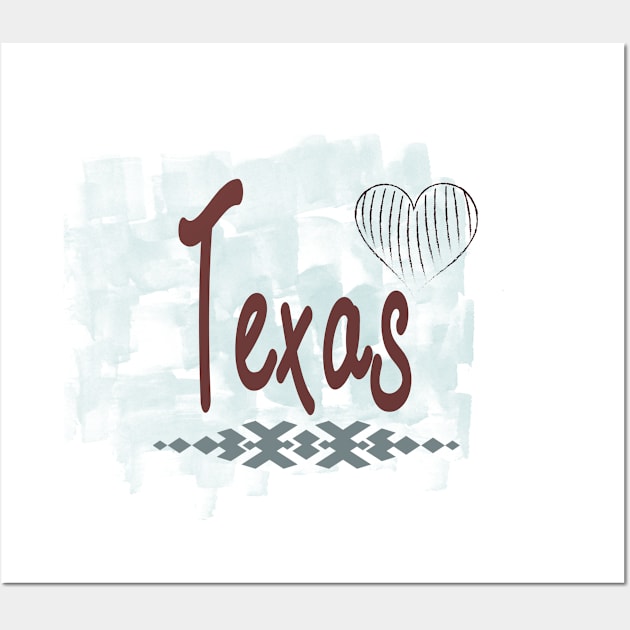 Texas love souvenir Wall Art by artsytee